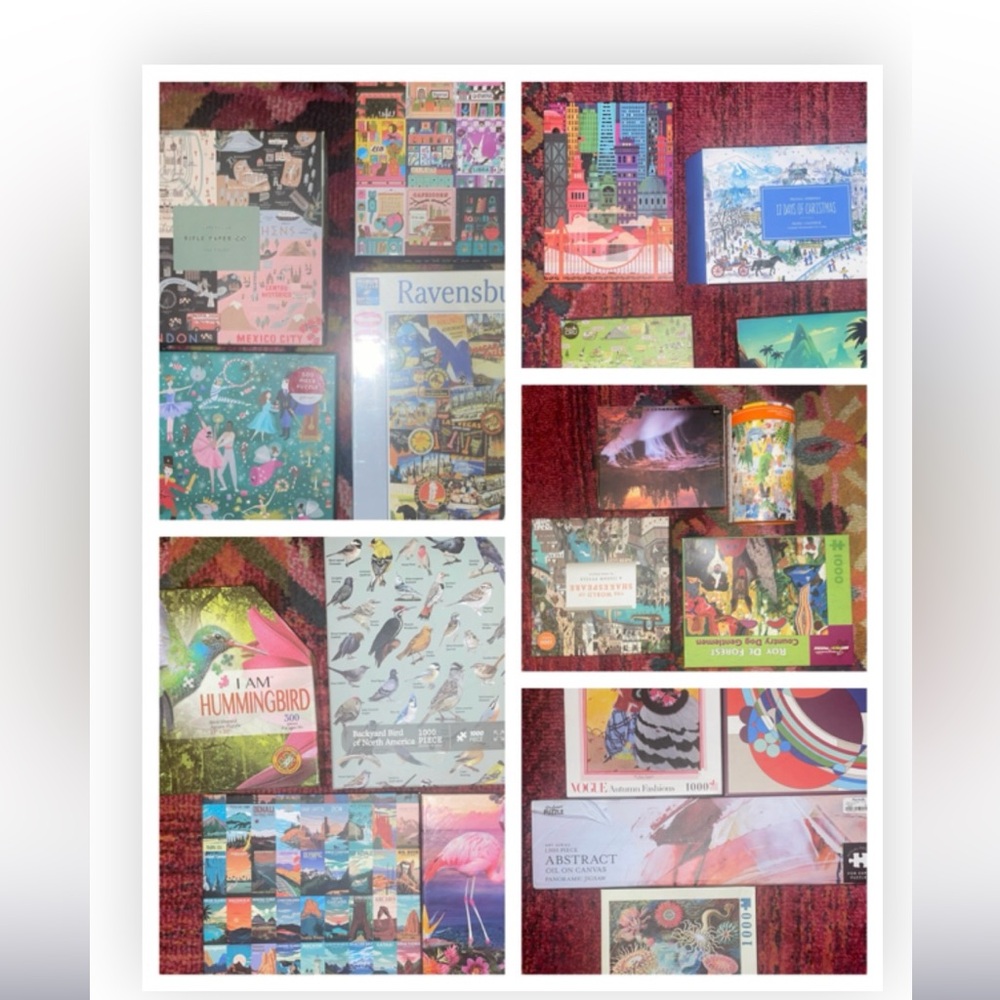Jigsaw Puzzle Lot, Quality, Ravensburger, Gallison, Rifle Paper,  some sealed!